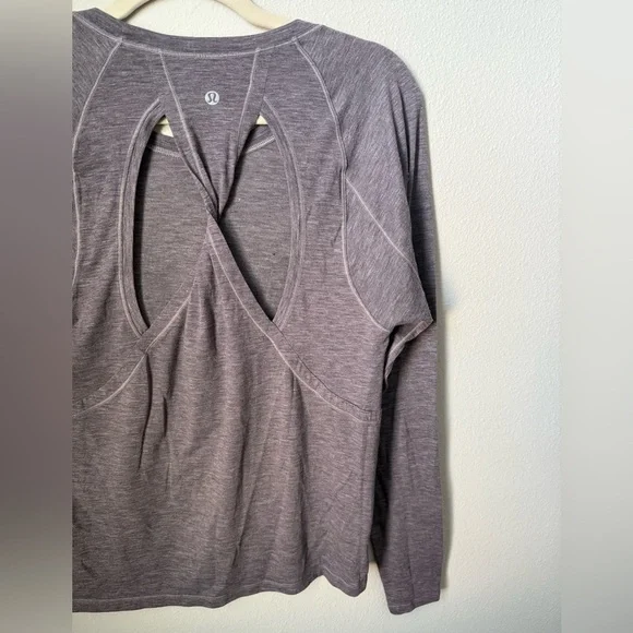 Lululemon Athletica Stop Drop & Squat Long Sleeve Top Heathered Black Currant - Picture 8 of 8